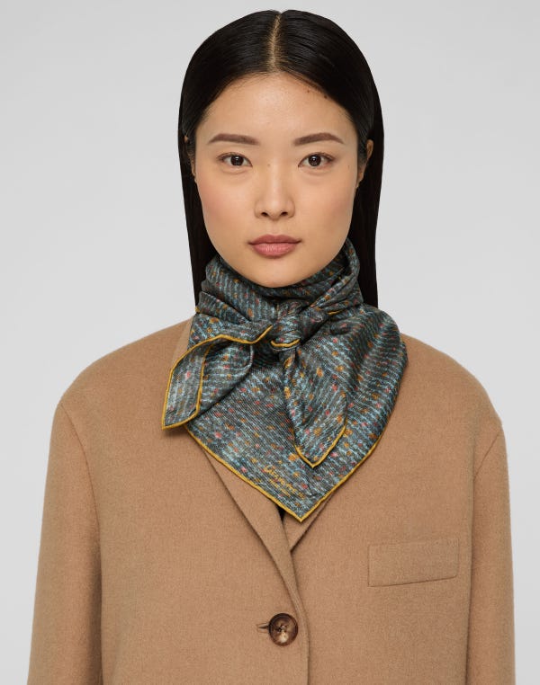 Lafayette148 Textile Print Silk Twill Scarf