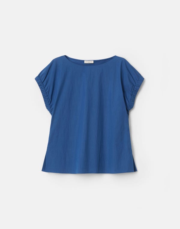 lafayette148 Travel Cotton Gathered Cuff Shirt