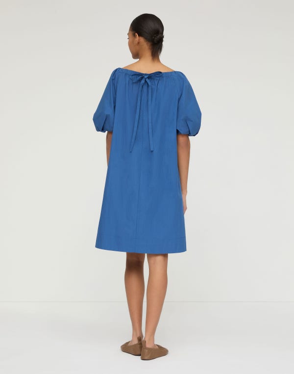 Lafayette148 Travel Cotton Gathered Neckline Dress