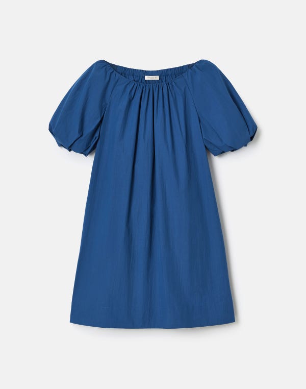 lafayette148 Travel Cotton Gathered Neckline Dress