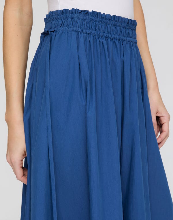 Lafayette148 Travel Cotton Gathered Waist Skirt