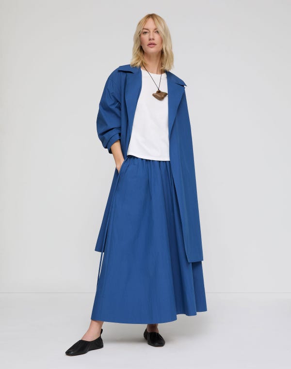 Lafayette148 Travel Cotton Oversized Trench Coat
