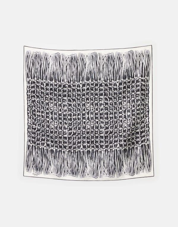 lafayette148 Trompe L'Oeil Print Silk Twill Scarf