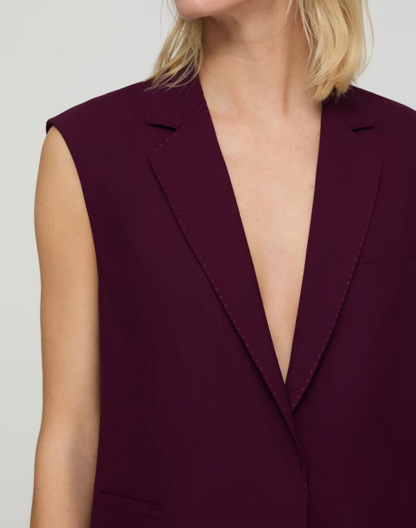 Lafayette148 Tropical Wool Neapolitan Vest