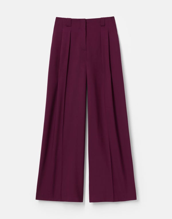 lafayette148 Tropical Wool Wyatt Wide Leg Pant