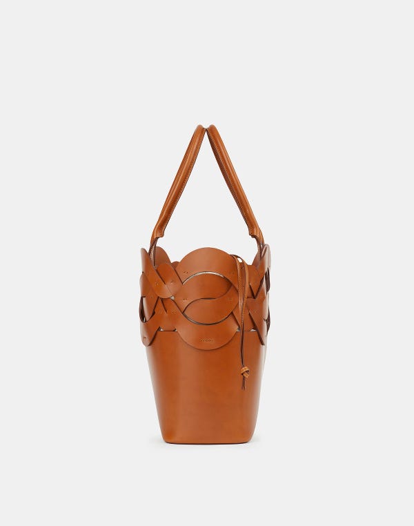 Lafayette148 Vachetta Leather 8 Knot Tote—Large