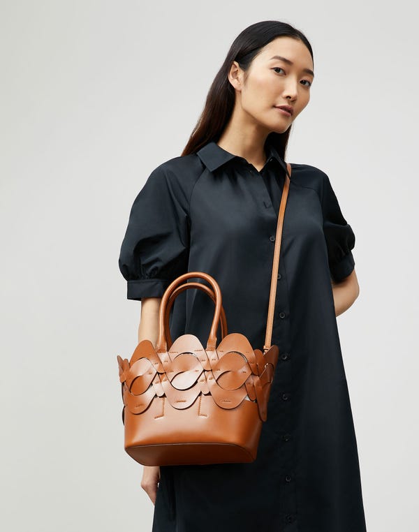 Lafayette148 Vachetta Leather 8 Knot Tote—Small