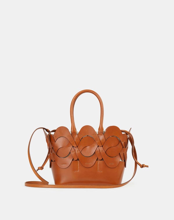 Lafayette148 Vachetta Leather 8 Knot Tote—Small
