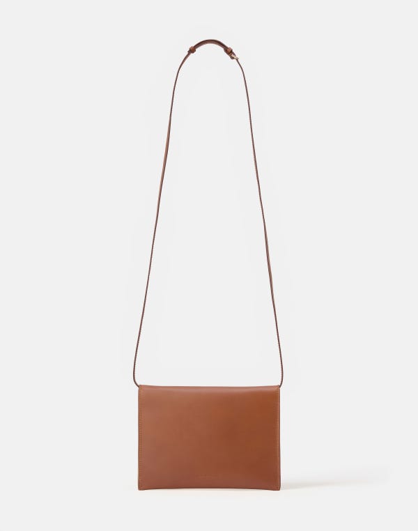 Lafayette148 Vachetta Leather Envelope Clutch