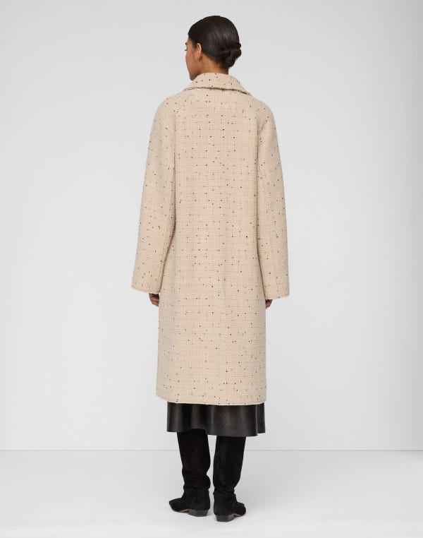 Lafayette148 Wool Bouclé Speckled Tweed Coat