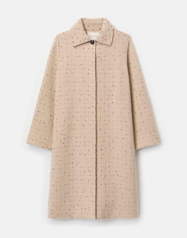 lafayette148 Wool Bouclé Speckled Tweed Coat