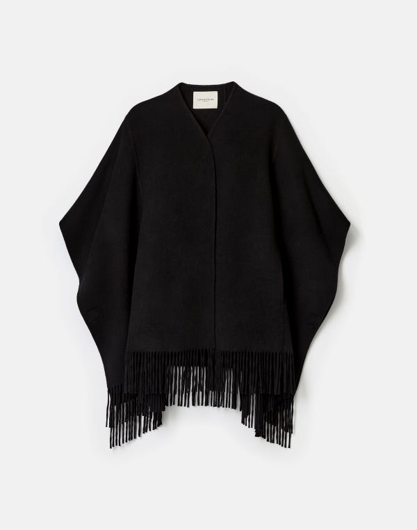 lafayette148 Wool-Cashmere Fringed Cape