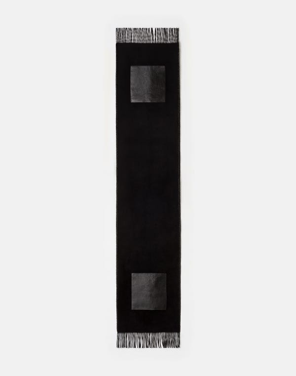 Lafayette148 Wool-Cashmere & Leather Pocket Shawl