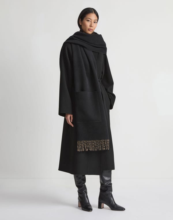 Lafayette148 Wool-Cashmere Pocket Shawl