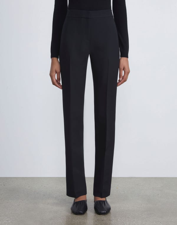 Lafayette148 Wool-Silk Crepe Barrow Pant