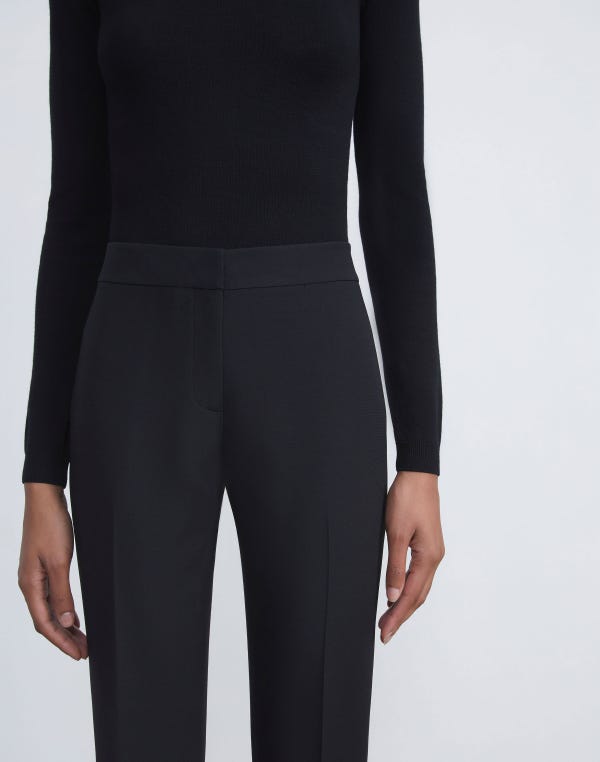 Lafayette148 Wool-Silk Crepe Barrow Pant