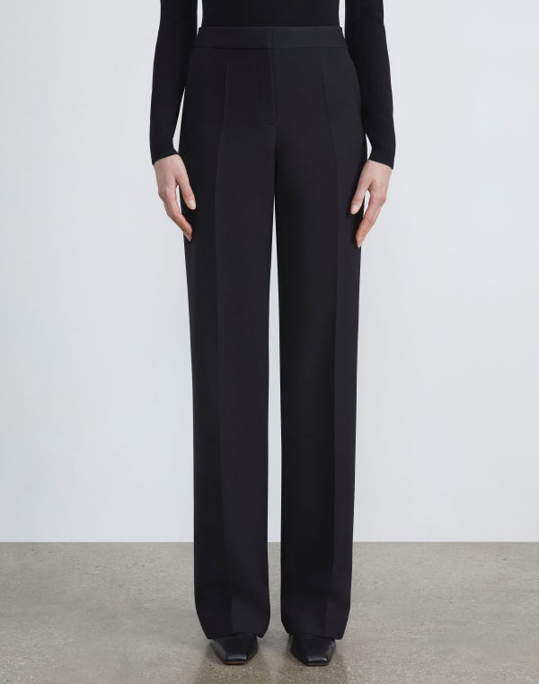 Lafayette148 Wool-Silk Crepe Gates Pant