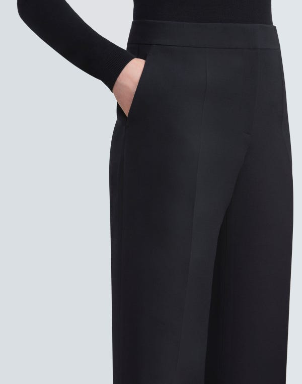 Lafayette148 Wool-Silk Crepe Gates Pant