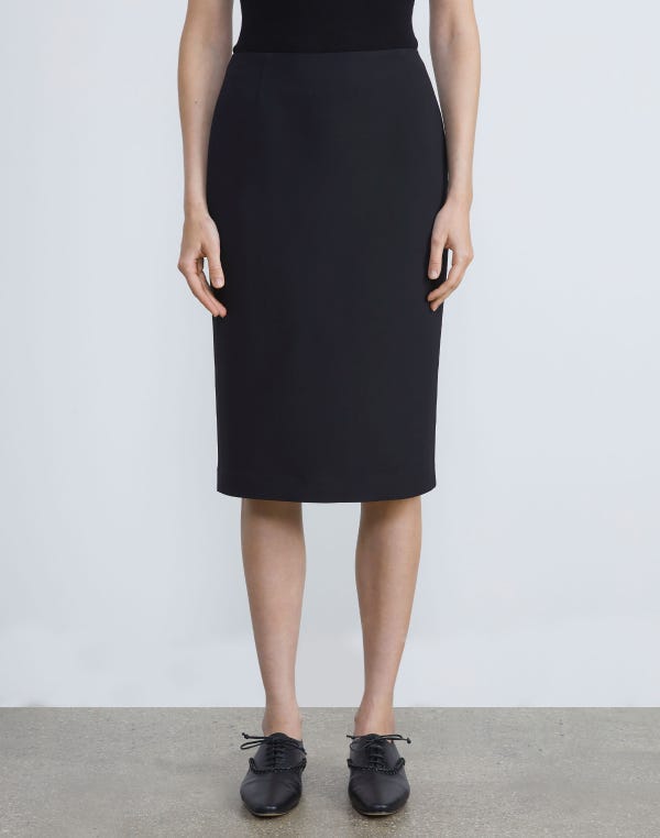 Lafayette148 Wool-Silk Crepe Pencil Skirt