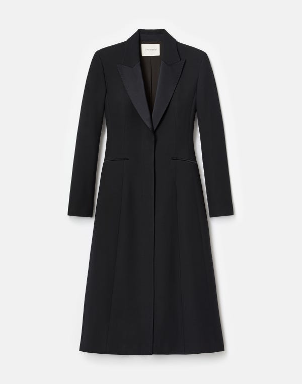 lafayette148 Wool-Silk Crepe Tuxedo Coat