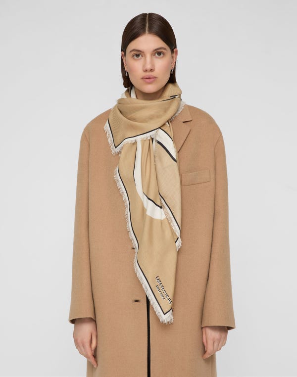 Lafayette148 Yarn Print Cashmere-Silk Scarf