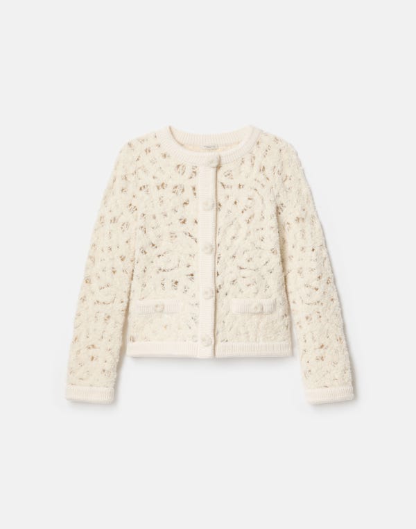 lafayette148 Lofty Alpaca Bouclé Embroidered Cardigan