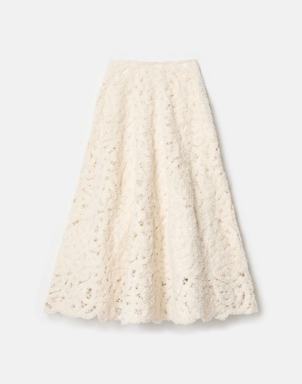 lafayette148 Lofty Alpaca Bouclé Embroidered Knit Skirt