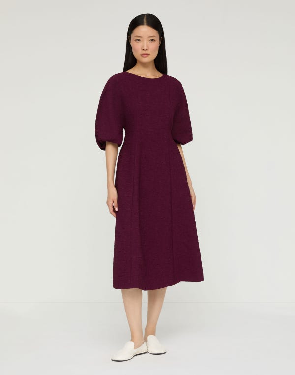 Lafayette148 Matelassé Jacquard Balloon Sleeve Dress