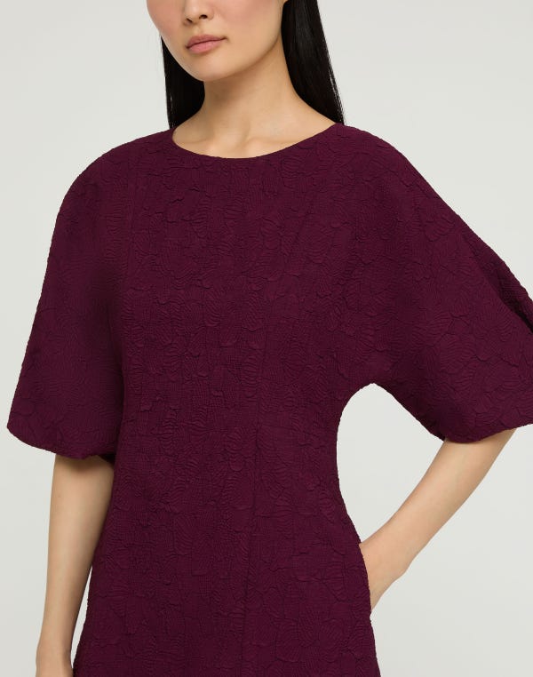 Lafayette148 Matelassé Jacquard Balloon Sleeve Dress