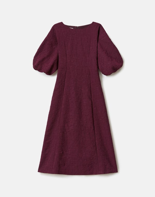 lafayette148 Matelassé Jacquard Balloon Sleeve Dress