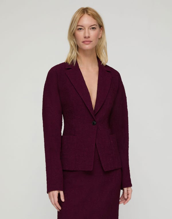 Lafayette148 Matelassé Jacquard Pintuck Back Jacket