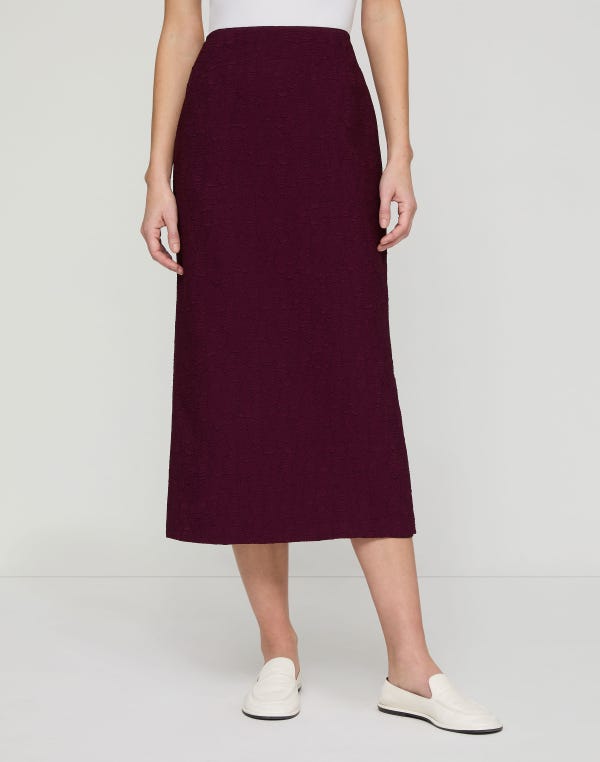 Lafayette148 Matelassé Jacquard Straight Midi Skirt