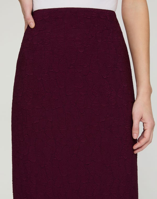 Lafayette148 Matelassé Jacquard Straight Midi Skirt