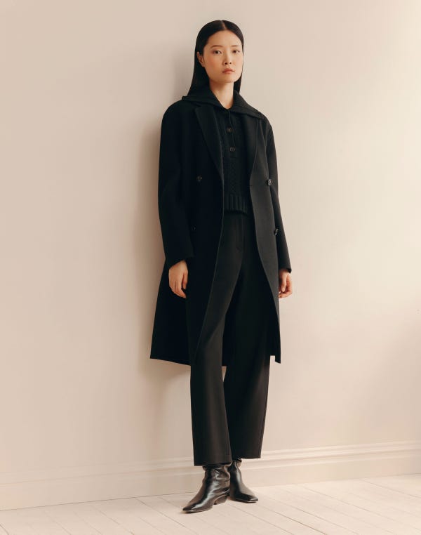 Lafayette148 Merino Wool-Cashmere Cable Knit Button Dickey