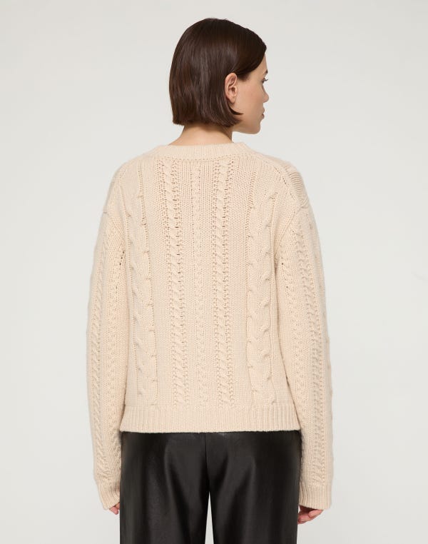 Lafayette148 Merino Wool-Cashmere Cable Knit Cardigan
