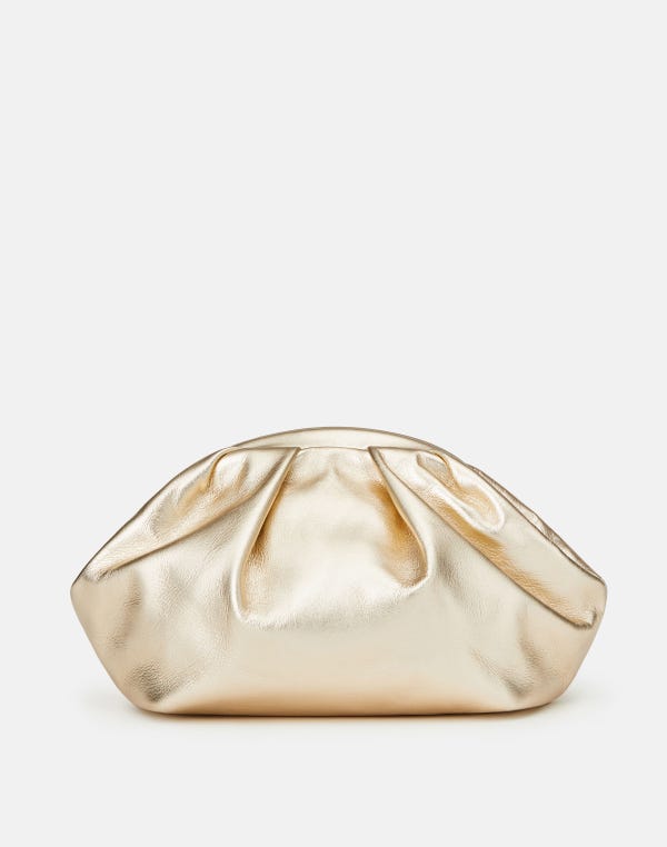 lafayette148 Metallic Lambskin Leather Pochette Clutch
