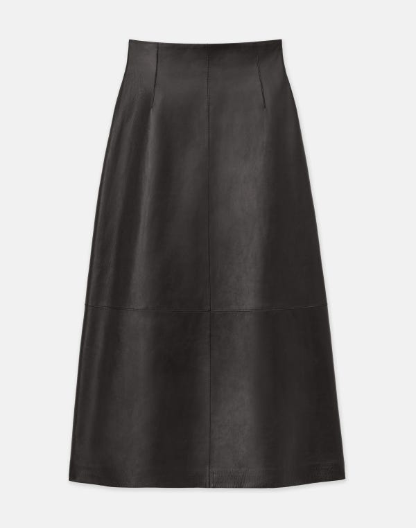 lafayette148 Nappa Lambskin Leather High-Waisted Skirt