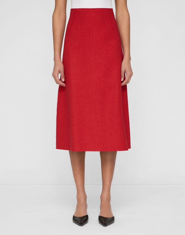 Lafayette148 Organic Cotton Dobby A-Line Midi Skirt