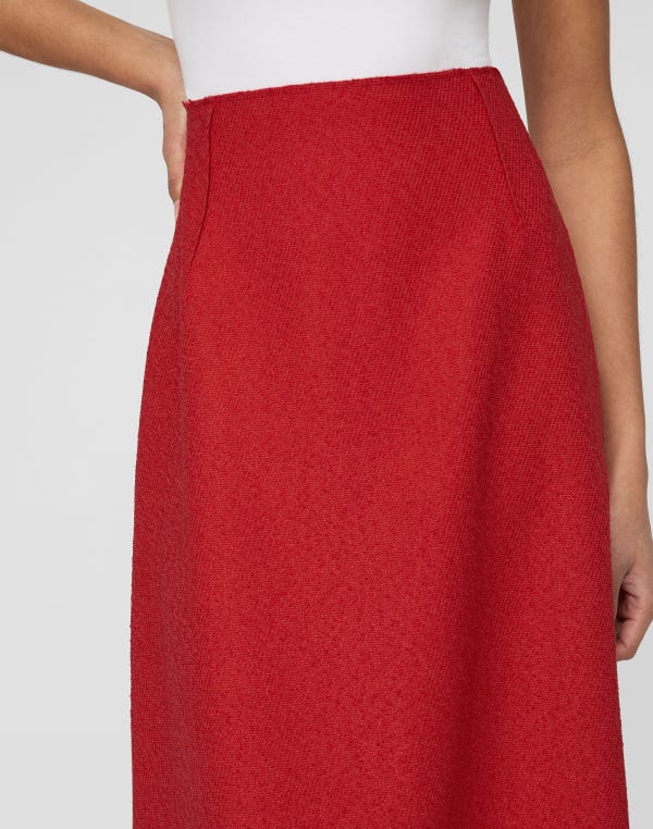 Lafayette148 Organic Cotton Dobby A-Line Midi Skirt