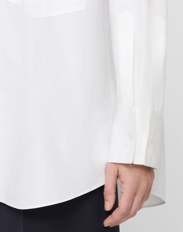 Lafayette148 Organic Cotton Poplin Collared Oversized Shirt