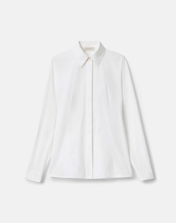 lafayette148 Organic Cotton Poplin Pintuck Back Bridgehampton Shirt