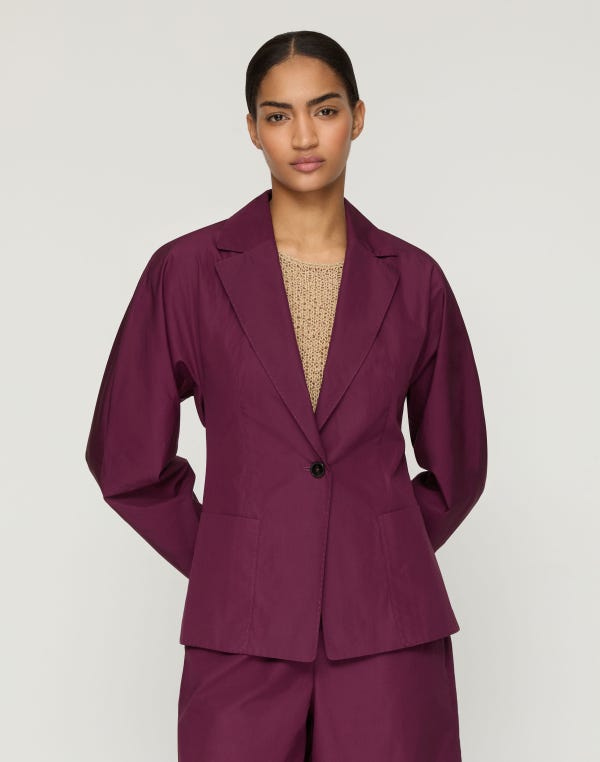 Lafayette148 Organic Cotton Poplin Pintuck Back Jacket