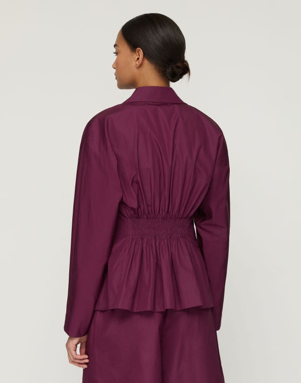 Lafayette148 Organic Cotton Poplin Pintuck Back Jacket