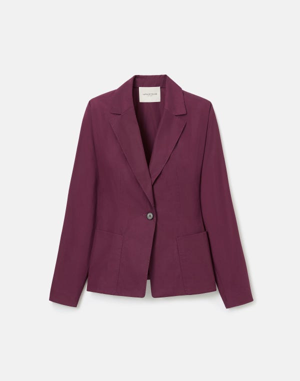 lafayette148 Organic Cotton Poplin Pintuck Back Jacket