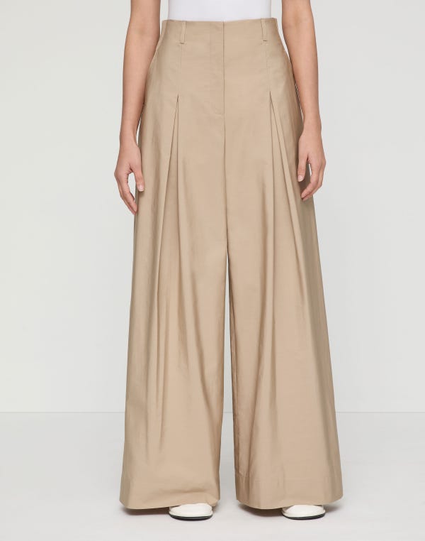 Lafayette148 Organic Cotton Poplin Warren Wide Leg Pant