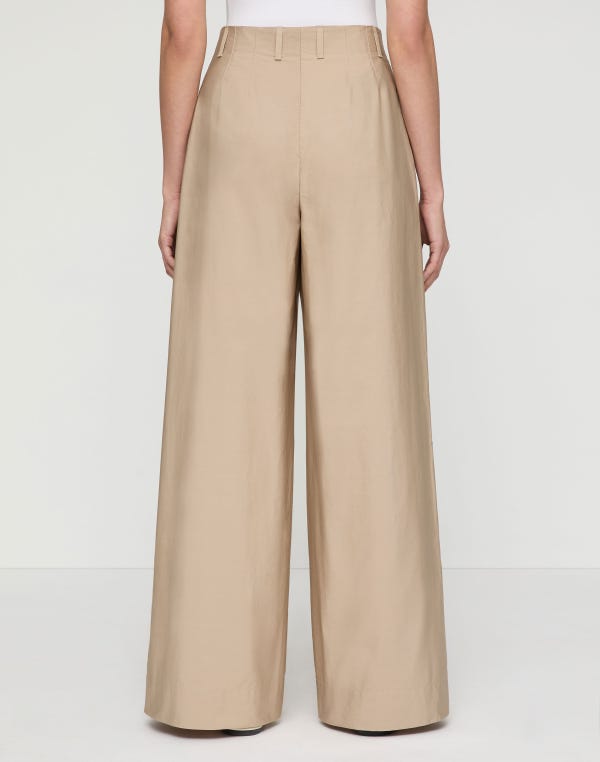 Lafayette148 Organic Cotton Poplin Warren Wide Leg Pant