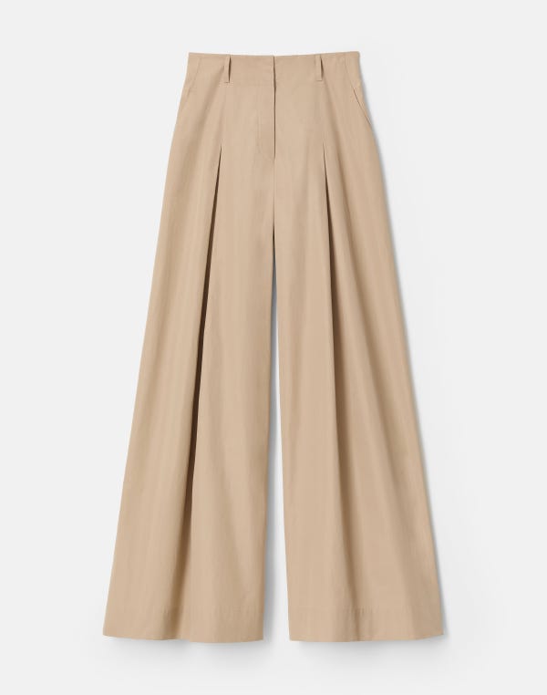 lafayette148 Organic Cotton Poplin Warren Wide Leg Pant