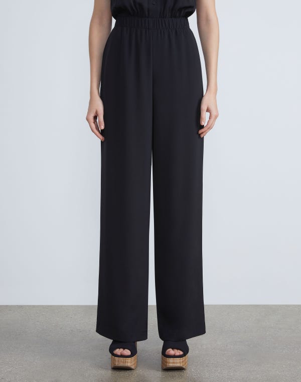 Lafayette148 Organic Silk Crepe De Chine Perry Pant