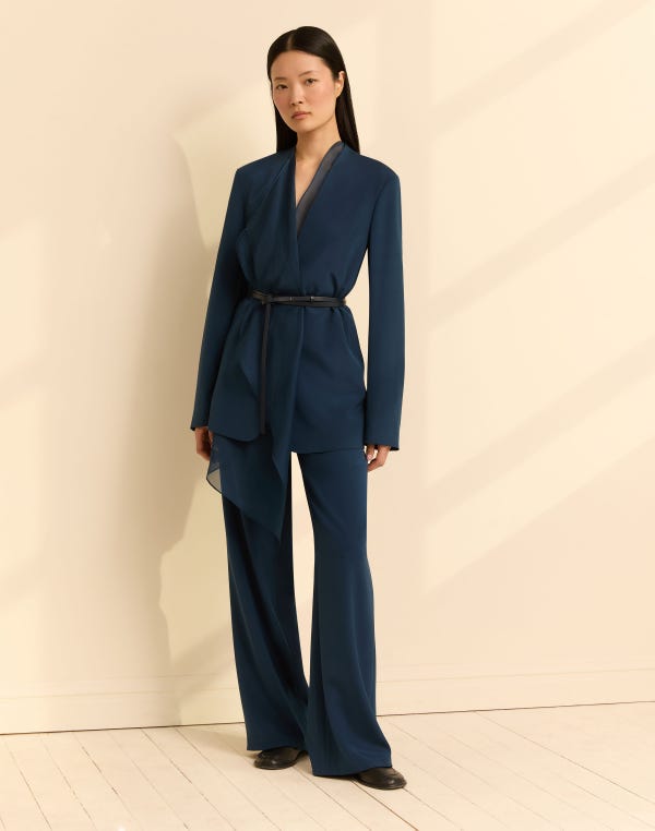 Lafayette148 Organic Silk Stretch Crepe De Chine Sullivan Pant