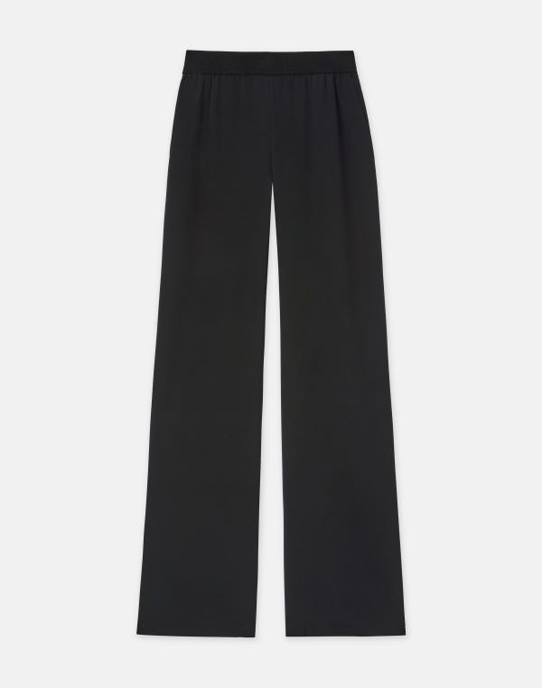 lafayette148 Organic Silk Stretch Georgette Knit Waist Riverside Pant
